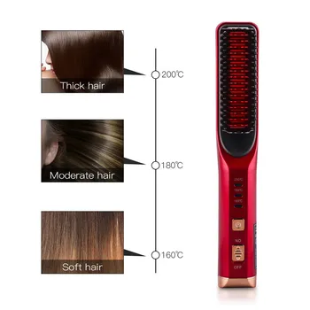 3D Profissional Trådløse Glattejern Kam Genopladelige Hair Curler Børste Hurtigt Varmt Elektrisk Hår Glatning Strygejern Styling