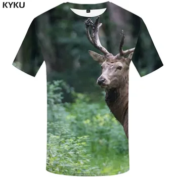 3d-Tshirt Hjort T-shirt Mænd Dyr Tshirt Trykte Tegneserie t-shirts Casual Harajuku-Shirt Print Dejlige T-shirts 3d-Korte Ærmer