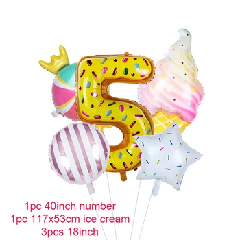 3pcs/masse 18inch Antal Donut Is Helium Globos krystalkugle 1 2 3 4 5 6 7 8 9 Digital Ballon, Baby Shower, Fødselsdag