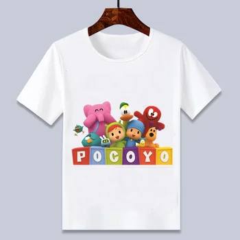 4-12T nye stil Pocoyo Tegnefilm wihte t-shirt til drenge og piger sommer top fødselsdagsgave