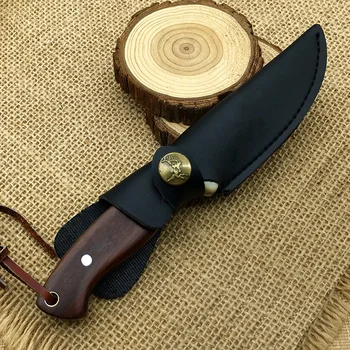 440 rustfrit stål jagt kniv med fast blad fiskefilet knive camping overlevelse værktøj jungle Redning træ håndtag og gratis fragt