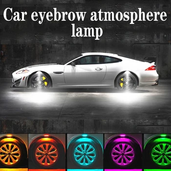 4stk/Masse Universal Car Light Car, Dekorativ Lampe Hjul Øjenbryn Lys Atmosfære Light Car Styling Tilbehør til Bilen
