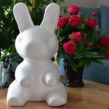 4stk Styrofoam Bear Kanin Modellering Bære Hvid Skimmel DIY Forme Skulpturer