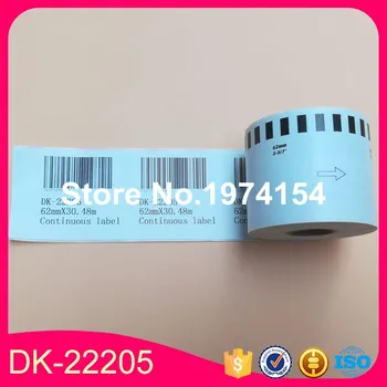 5 Ruller P-Touch Brother DK-22205 Label Kompatibel QL-710 Etiketten 62mmx30.48M Løbende label 2-3/7