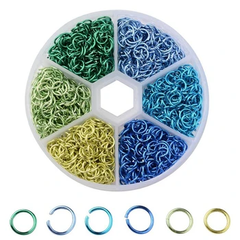 6mm mix farve Strygejern Hop Ringe kit til smykkefremstilling materiale til smykker Sløjfer Split Ringe Stik 1080pcs/kit