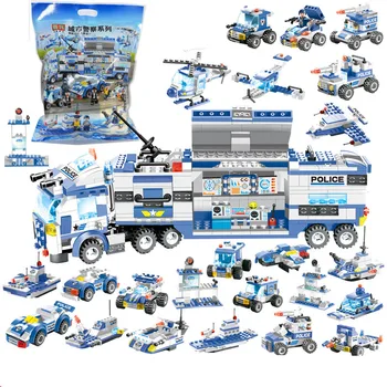 762Pcs Robot Fly Bil City Police byggesten Sæt SWAT Skaberen Playmobil Juguetes Forsamling Pædagogisk Legetøj For Børn