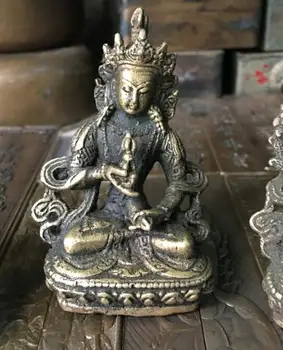 7cm Hvid Tara Vajrasatt Manjushri, Guanyin, Grøn Tara, Levetid bronze Buddha statue 50%