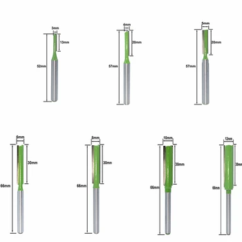 7Pcs/set, 6 mm Skaft Enkelt-Dobbelt-Fløjte Lige Lidt Fræser Træ Wolframcarbid Router Smule for Træbearbejdning el-Værktøj