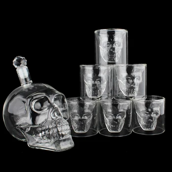 7pcs/set Crystal Skull Shot Glas Kop Sæt med 550ml Vin Glas Flaske Whisky-Karaffel Hjem Bar Vodka drikkebægre Gave