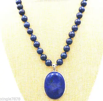 8MM blå Lapis Lazuli s Perler Halskæde 18