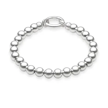 925 Sterling Sølv, med 8 mm Solid Kugle Perler Armbånd Passer Charme, Thomas Style Glam Beaded Armbånd Smykker Ts Sjæl Gave til Kvinder