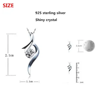 925 sterling sølv mode skinnende krystal damer'pendant halskæder smykker kvinder short chain no fade engros billige gave