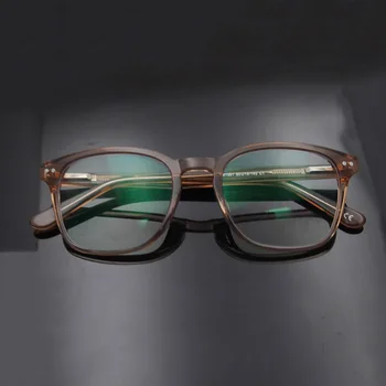 Acetat koreanske Briller Ramme Kvinder Optiske Briller Klar Brown Mænds Gennemsigtige Briller Nitte Vintage Nærsynethed Forestilling Ramme