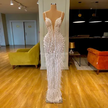 Afrikanske Perler Luksus Havfrue Kjole til Aften i gulvlang gallakjole Robe De Soiree Aibye вечернее платье Mellemøsten 2020 Dubai