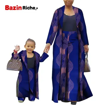 Afrikanske Tøj 2021 Efteråret mode Kvinder og pige Sæt Mode Lang Jakke+lange bukser 2 Stykker dashiki udskrive Tøj WYQ310