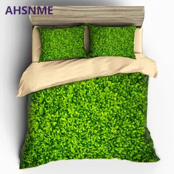AHSNME Grøn Plante 3D-Sengetøj Sæt Duvet Cover Sæt Blomst Plante Trykt 3stk Blomster Bed Cover King Size Hjem