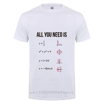 Alt Du Behøver Er Kærlighed Matematik T-Shirts Sjove Fødselsdag Gave Til Mænd Mandlige Fyre, Fyre Afslappet Trænings-og Korte Ærmer O Hals Bomuld T-shirt