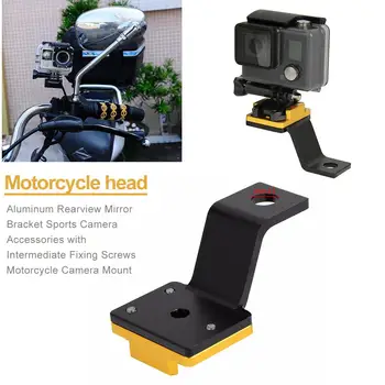 Aluminium Rearview Spejl Beslag Sports Kamera Tilbehør Med Mellemliggende Skruer Motorcykel Kamera Mount