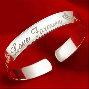 Anenjery Enkle Sølv Farve Kærlighed for Evigt Steg sevillana armbånd & Armbånd pulseras Valentine ' s Day nuværende S-B56
