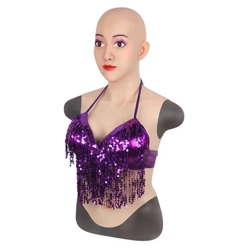 Angela Falske Bryst Realistisk Blød Silikone Kvindelige Silikone Bryst Former med Maske For Transvestit Drag Queen Transseksuelle 1G