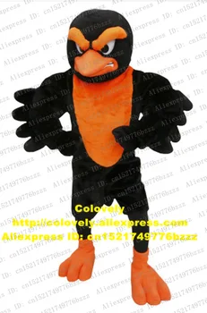 Angry Black Oragne Vulture Oriole Papegøje, Papegøje Macaw Eagle Hawk Glede Maskot Kostume Med Tætte Øjenbryn, Nej 8673 FS