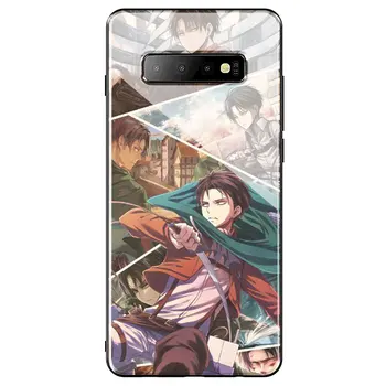 Anime Angreb På Titan Hærdet Glas Phone Case for Samsung Galaxy A50 A40 A30 A10, A20 A70 A51 A71 A81 Dække