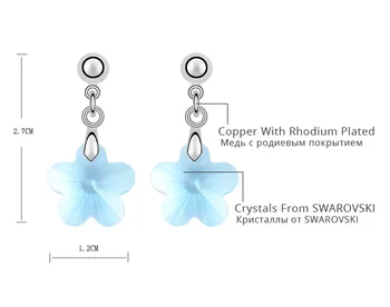 ANNGILL Elegante Stud Øreringe til kvinder Med Krystaller fra Swarovski Blomme blomst Vintage Øreringe Mærke Mode Smykker