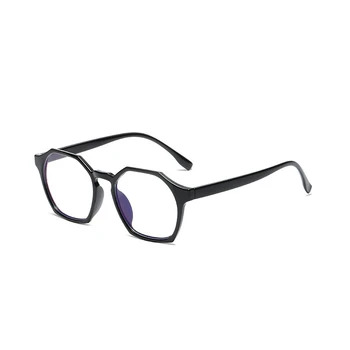 Anti-blå Lys Uregelmæssige Polygon Vintage Klare Glas Ramme 2020 Fashion Sort Runde Briller Gennemsigtig Goggle Nuancer