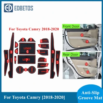 Anti-Slip Mat Til Toyota Camry 2018 2019 2020 SE XSL XSE XV70 70 Daihatsu Altis Gate Slot Coaster Anti-Dirty Døren Groove Mat