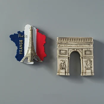 Arc DE triomphe, Eiffel Tower i Paris Frankrig magnetisk køleskab magneter turist-souvenir-samling 3d magnetisk køleskab klistermærker