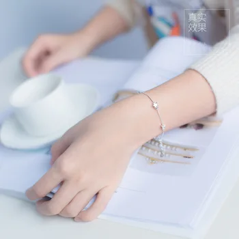 Armbånd af 925 Sterling Sølv Enkelt Box Chain Matte Stjerner Armbånd Til Kvinder Mode Lady Allergivenlige Sterling-sølv-jewelr