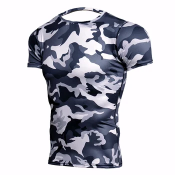Army Grøn Camo T Shirts Mænd, Trænings-Og Komprimering Skjorter, Korte Ærmer T-Shirt Bodybuilding Camiseta Rashguard Fitnesscentre Tees Tights