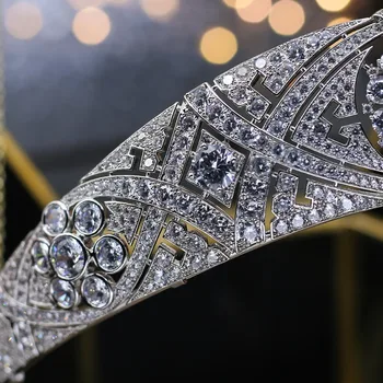 ASNORA Smukke Krone Tiara de Noiva Meghan Markle Bryllup Hår Tilbehør til Kvinder Hår Smykker Zircon Bridal Crown og Diademer