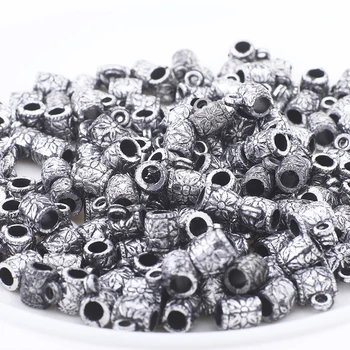 AWAYTR 5mm x 8mm 100Pcs/masse Sølv Forgyldt Løs Perle DIY-Halskæde-Armbånd-Smykker Fund at Gøre Tilbehør Ca 4 mm