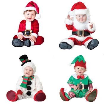Baby Nyfødt Rompers Snemand Elk Elf Santa Claus Tøj, Børn, Romper drenge&piger Buksedragt Halloween Kostumer Julegaver