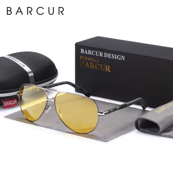 BARCUR Aluminium Magnesium Night Vision Solbriller Mandlige Fashion Night Vision Accessories Til Mænd
