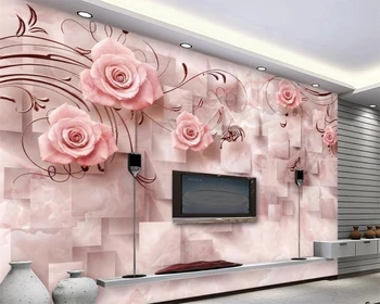 Beibehang Brugerdefineret baggrund marmor super smuk romantisk stue præget TV wall paper dekorative baggrund 3d tapet