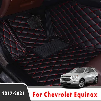 Bil Gulvmåtter For Chevrolet Equinox 2021 2020 2019 2018 2017 Læder Vandtæt Anti-Beskidte Tæpper Indvendige Bil Tilbehør