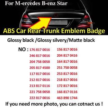 Bil Styling ABS-Stjernet Stil For Benz A B G R E GLA CGLK GLC GLS Class Auto Bageste Bagagerummet Logo Badge Mærkat Dekoration Label