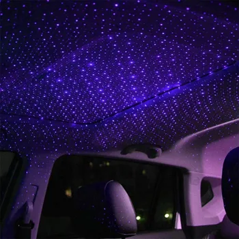 Bilen Usb-Stjernede Loft Lys Sky Projektion Lampe Romantisk Atmosfære Nat Lys 5v 0.2 en 0.15 w Mini Størrelse Letvægts Plads Spare 8x