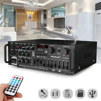 Bluetooth-Forstærker Hot Salg AV-Forstærker med 220V-240V 50/60Hz Audio Adapter 2.0 Kanal Med Fjernbetjening 29*24*10cm