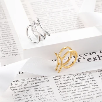 BORASI To Runde Ringe Til Kvinder Geometriske Trendy Ring i Rustfrit Stål, Guld-Farve Engagement Bryllup Helt Nye Mode Smykker