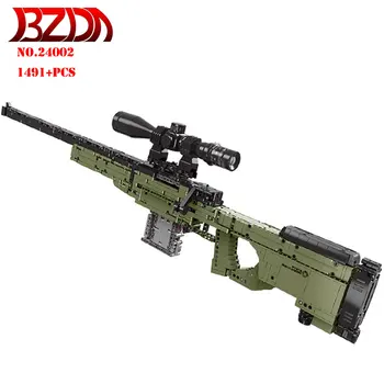 BZDA Technic Militære Automatisk Pistol byggesten Kanoner Soldat Våben Sniper Riffel Model handling Moc Legetøj Magt Børn Gaver