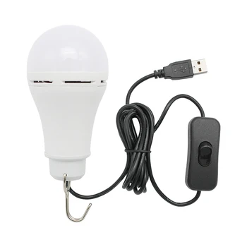 Bærbare Lanterner 5W USB-LED-Pære til at Lyse Med Skift-Knappen Hjem Nødsituation Nat Lampe For Vandreture, Camping, Fiskeri, Udendørs belysning
