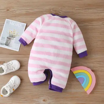 Børn, Baby Tøj heldragter baby Dreng sparkedragt buksedragt klæder nye piger flannel regnbue stribet pyjamas Hjem Clothings