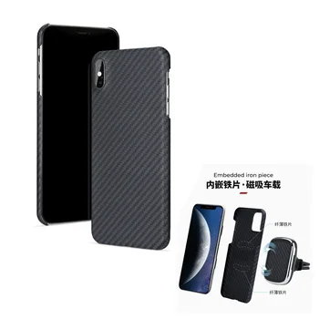Carbon fiber materiale mobiltelefon beskyttelse til iPhone Xr XsMax Tynd og let halv-viklet Tilfælde Kan magnetisk