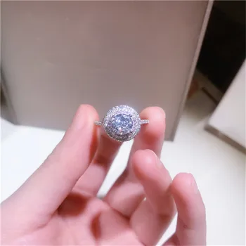 CC Ringe Til Kvinder Sølv 925 Pink Round Cubic Zirconia Ring Bridal Wedding, Engagement Smykker Bijoux Femme Drop Shipping CC593