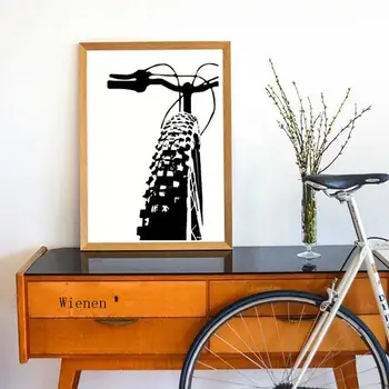 Cykel Art Cykling Lærred Maleri Inspirerende Sort og Hvid Væg Kunst, Billeder, Plakater Gave Kids Room Hjem Dekoration