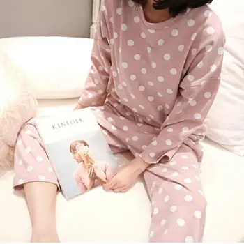 Dame Pyjamas Sæt Forår Vinter Rund Hals Tegnefilm Trykt Kawaii Totoro Tegnefilm Casual Nattøj Nighty Pyjamas Kvindelige *