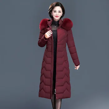 Damer vinter frakke og store tykke lange afsnit mors bomuld, pels midaldrende og gamle temperament, pels tøj til kvinder
